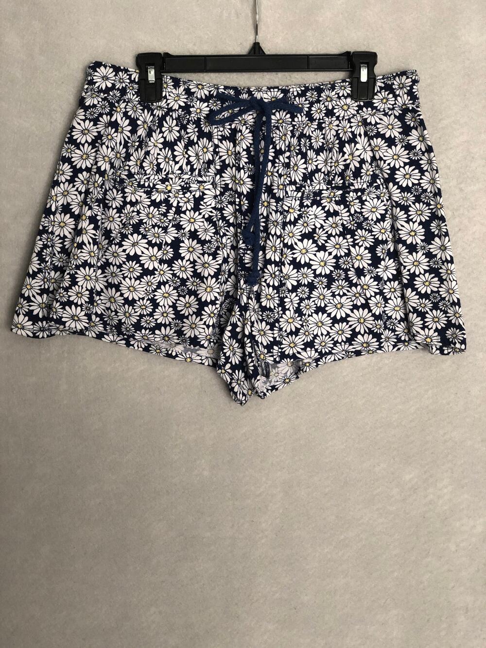 Free People Offbeat Pull-On Shorts Daisy Print Navy Combo Women's Medium NEW